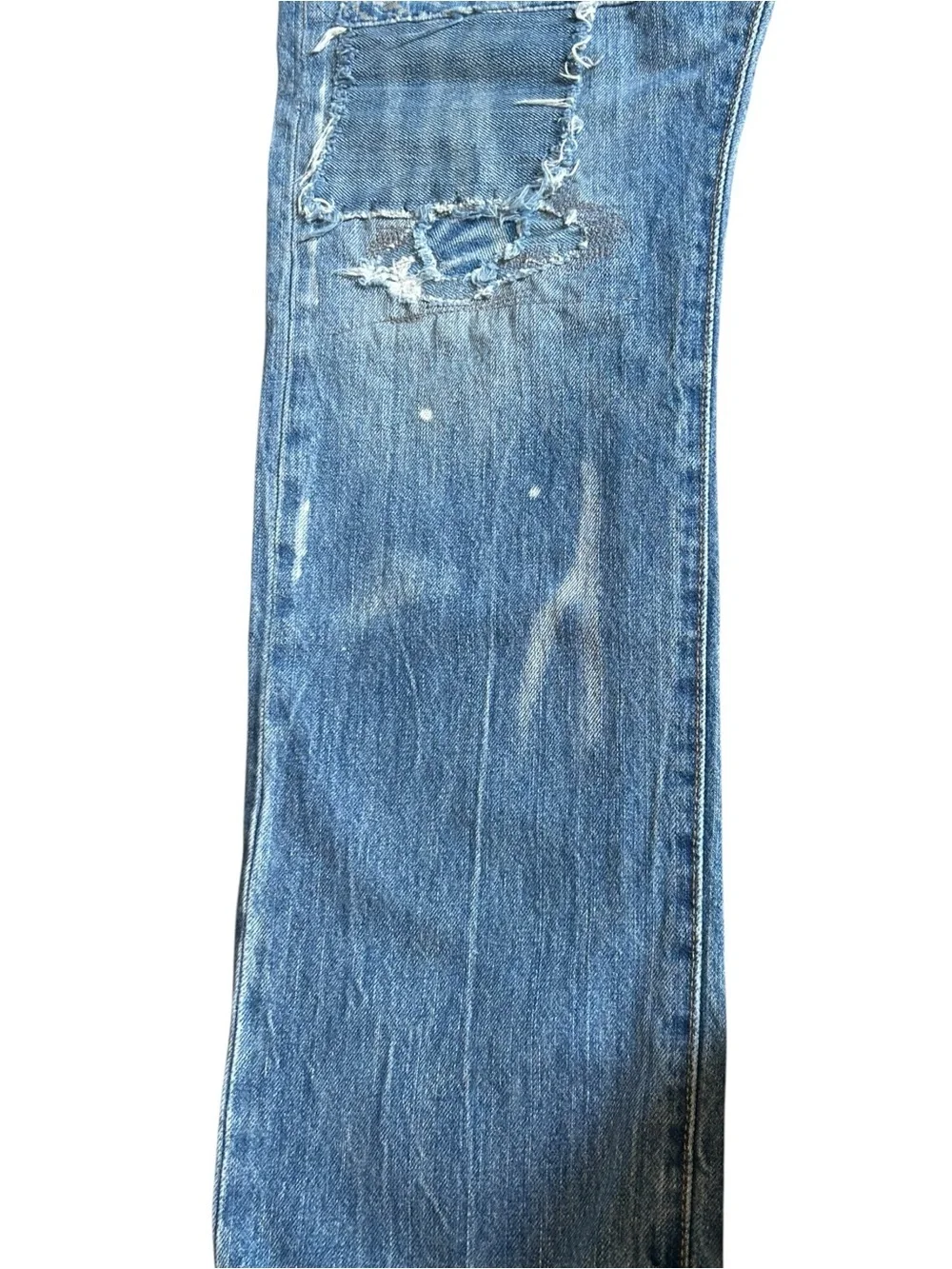 Polo Ralph Lauren Varick Slim Distressed Patchwork Jeans 32x30